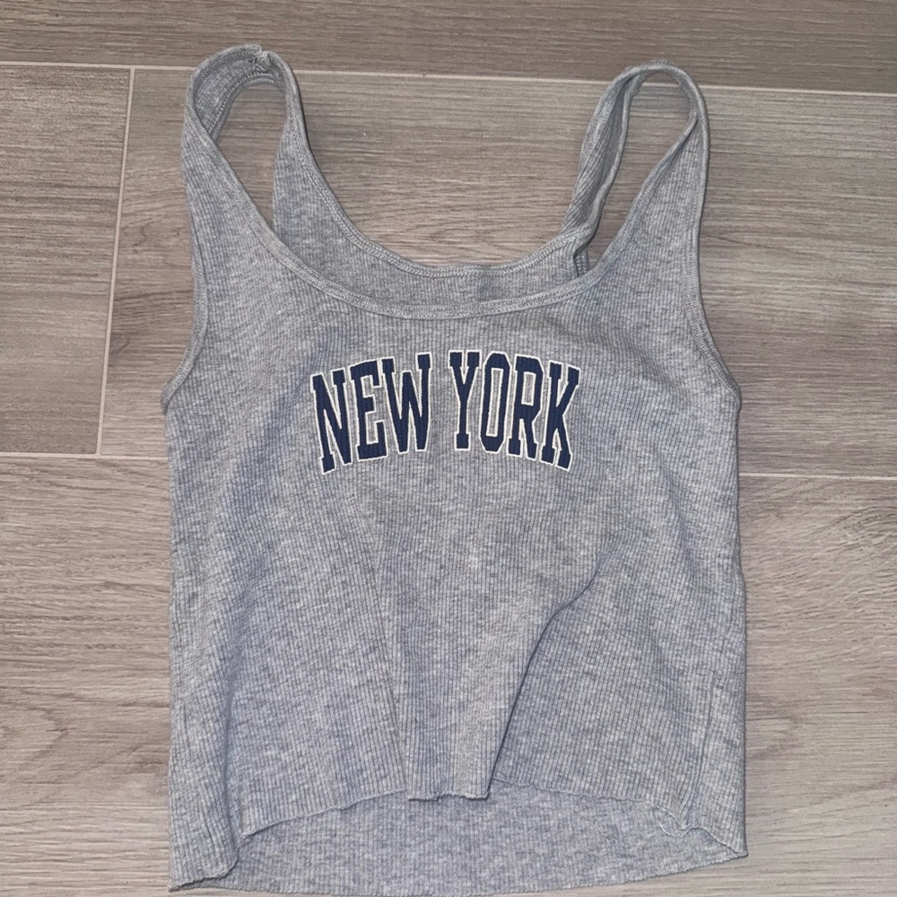 Brandy Melville Gray Crop Fitted Tank Top